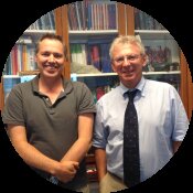 Portrait of Professors Van den Maagdenberg and Ferrari, coordinators of EUROHEADPAIN